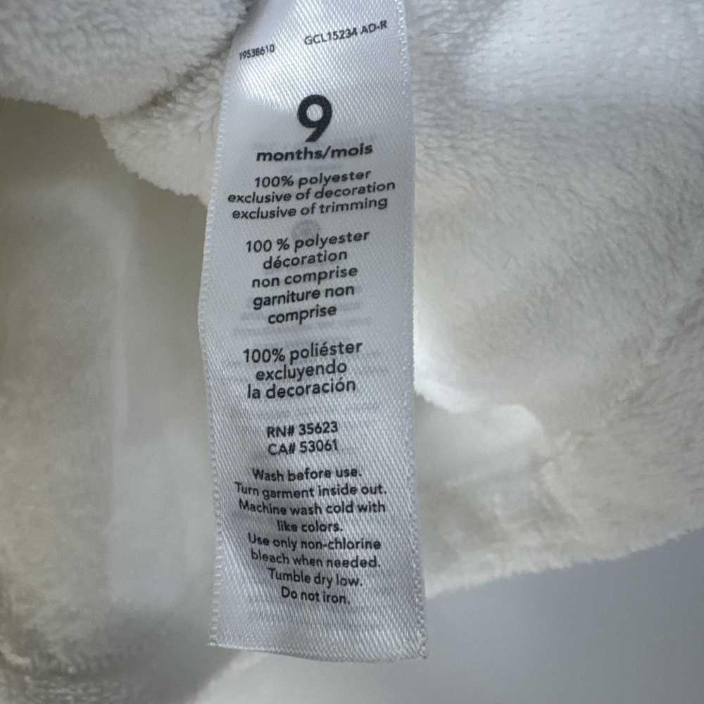 Carters Baby Girl White Plush Fleece Bunny Face Jumper Dress 9 Months GCL15234 - Picture 6 of 9